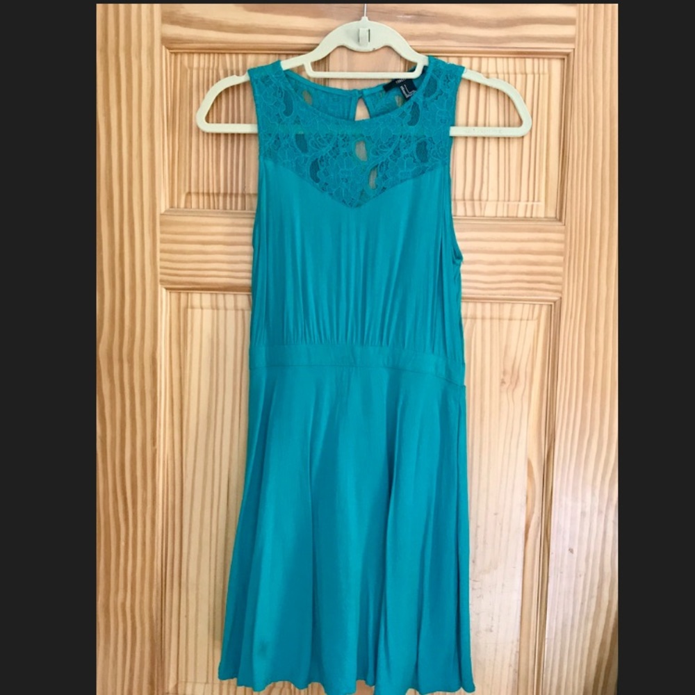 Teal lace dress